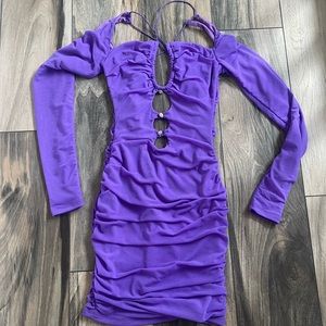 SHEIN PARTHEA Crisscross Cutout Button Front Bodycon Dress